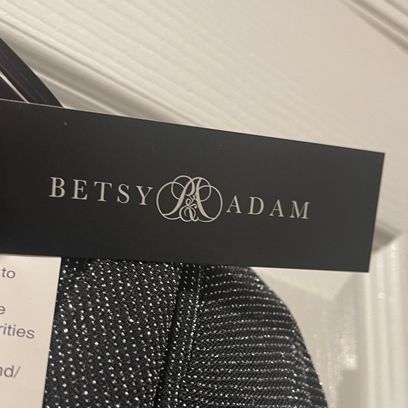NWT Betsy & Adam Glittering Black Maxi Dress - Picture 2 of 11